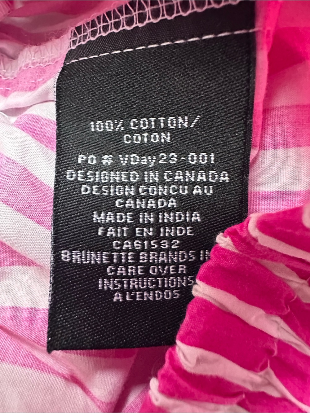 Brunette the Label Striped High Waist Short Pink Stripe Cotton Size XS/S - Picture 4 of 4